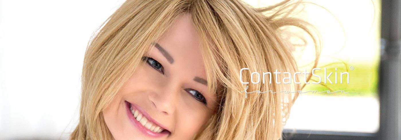 contactskin for women unsichtbar Echthaar Perücken mit Haarhaut