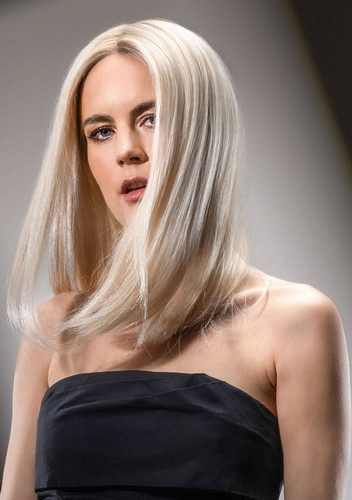 echthaar perücke von gfh - langhaar frisur blond