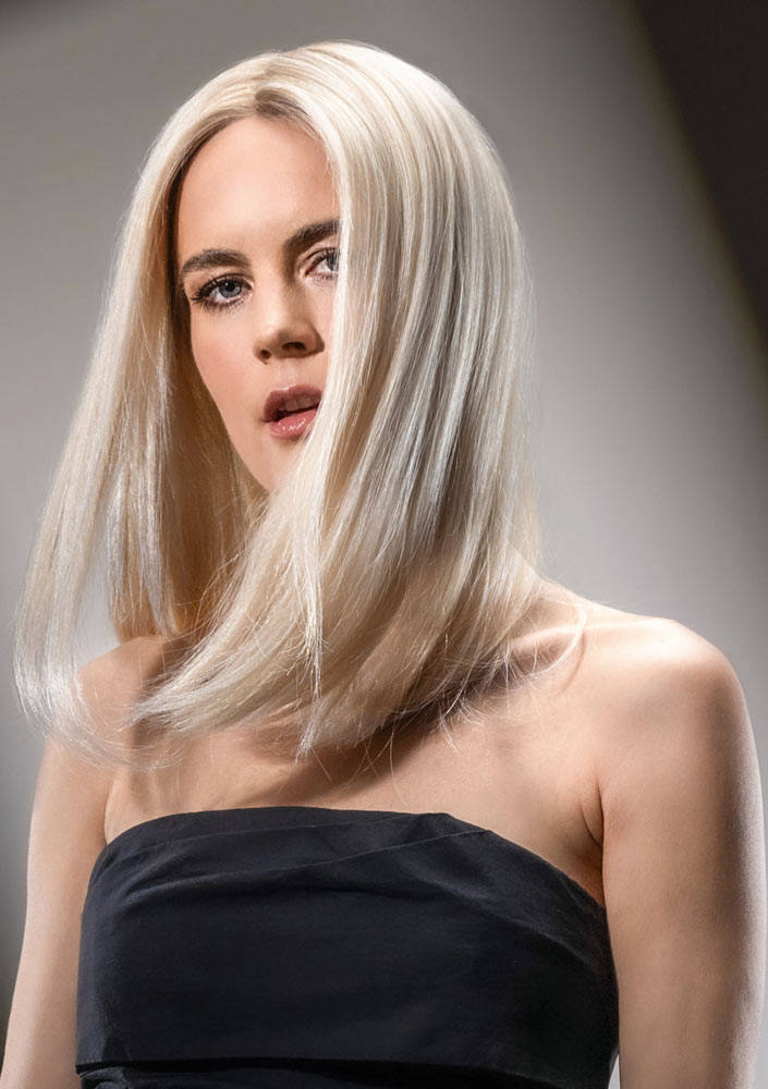 echthaar perücke von gfh - langhaar frisur blond